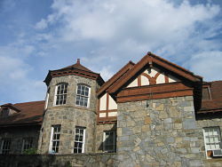 A stone building